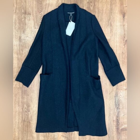 NWT ZARA WOOL Blend TRAFALUC trf_outerwear 1255/017/800 Long Open Coat Size M - Picture 3 of 14